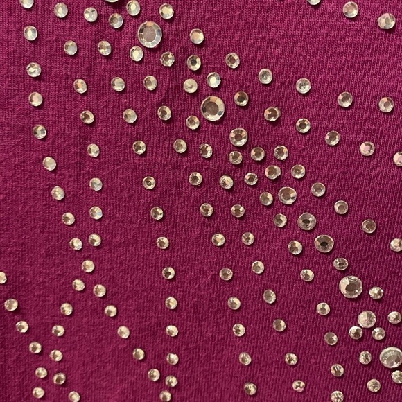 Z women's Bob Mackie purple stretch long sleeve plus size top 2X - Picture 2 of 4